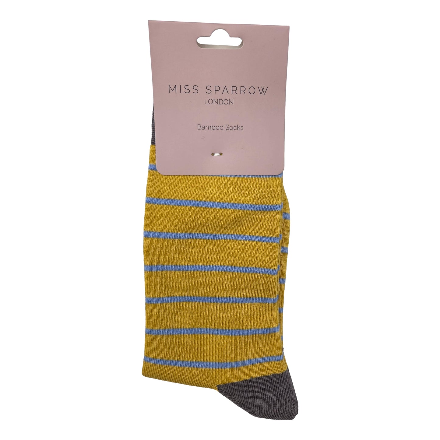 Blue Stripes on Yellow Womens Novelty Ankle Socks Adult One Size