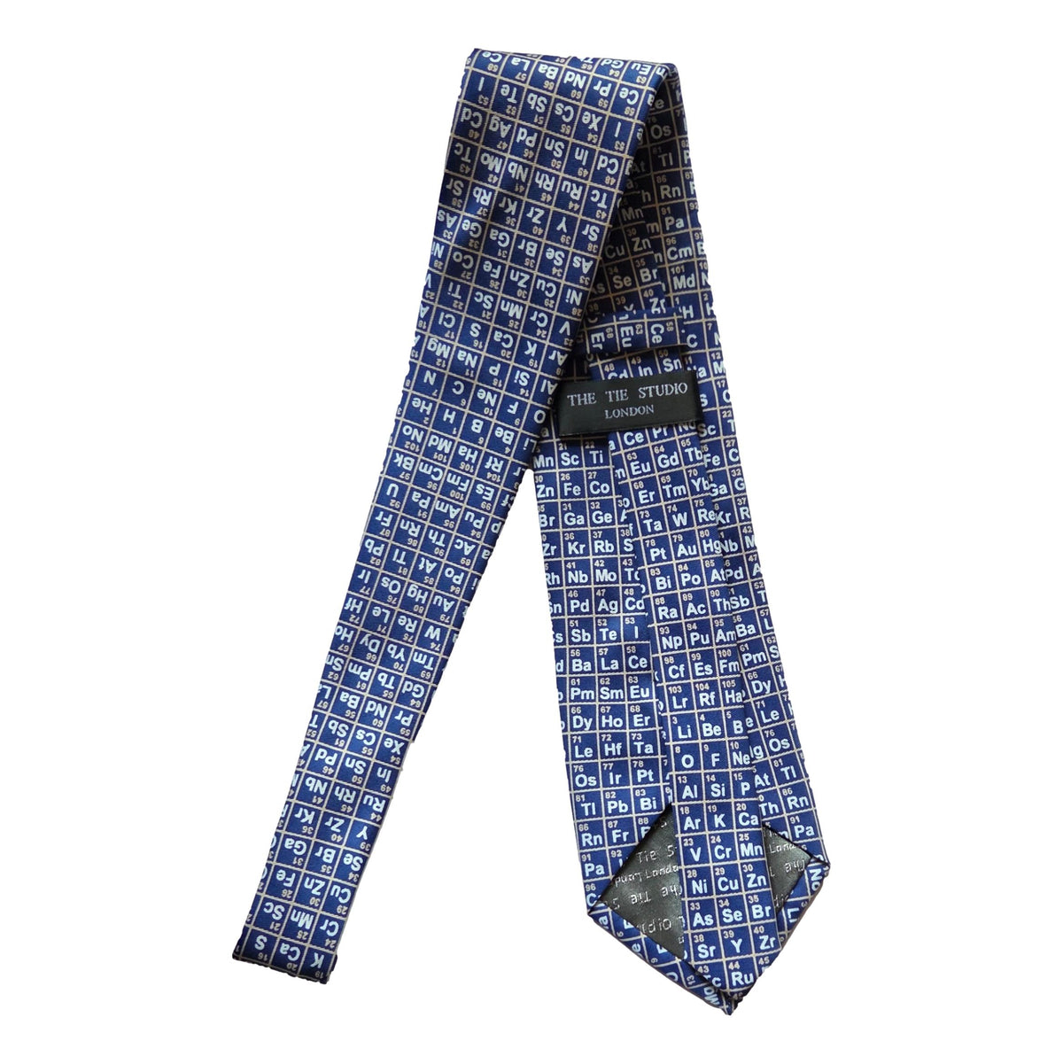 Periodic Table Chemistry Science Metal Gas Liquid Elements sleeved Blue Polyester Tie