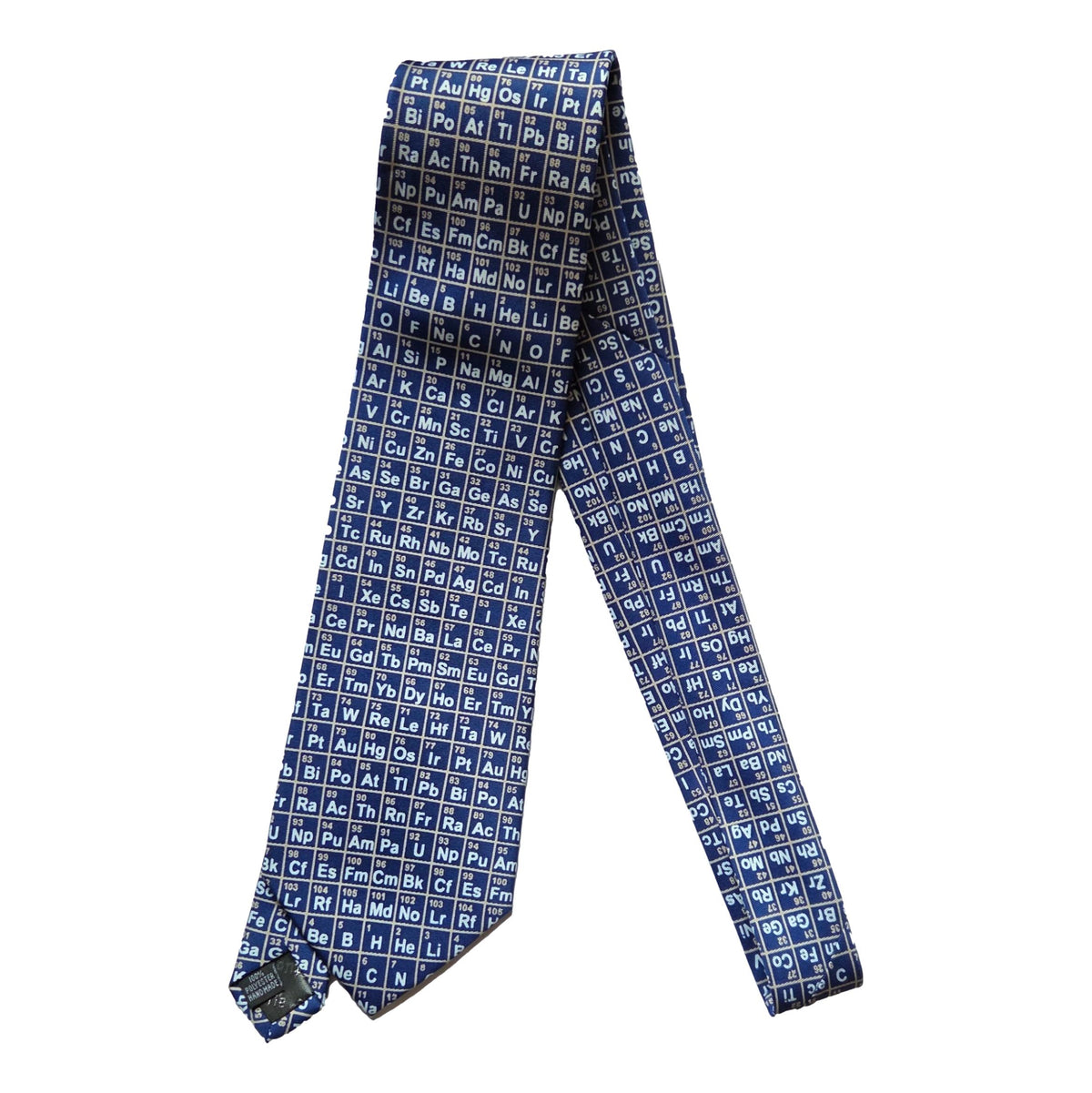 Periodic Table Chemistry Science Metal Gas Liquid Elements sleeved Blue Polyester Tie