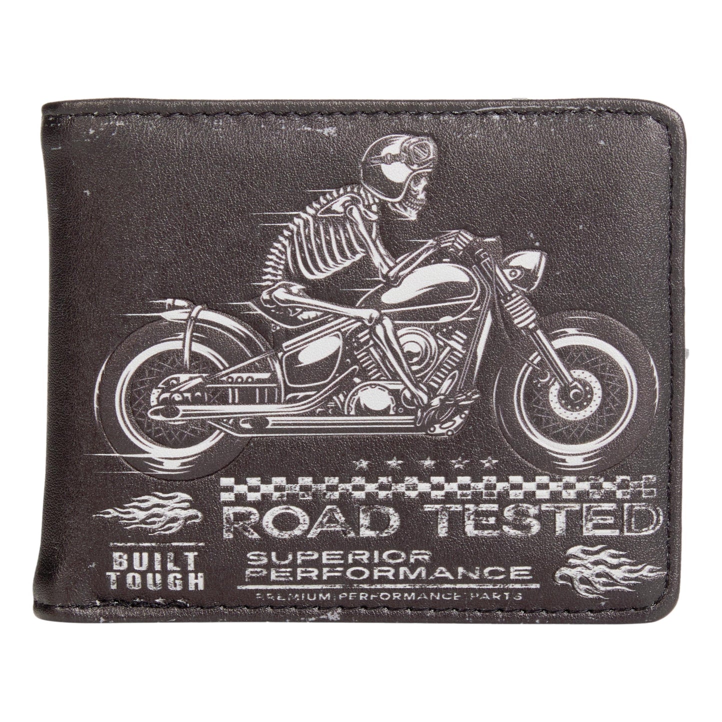Skeleton on Motorbike Gents Leatherette Wallet image 0