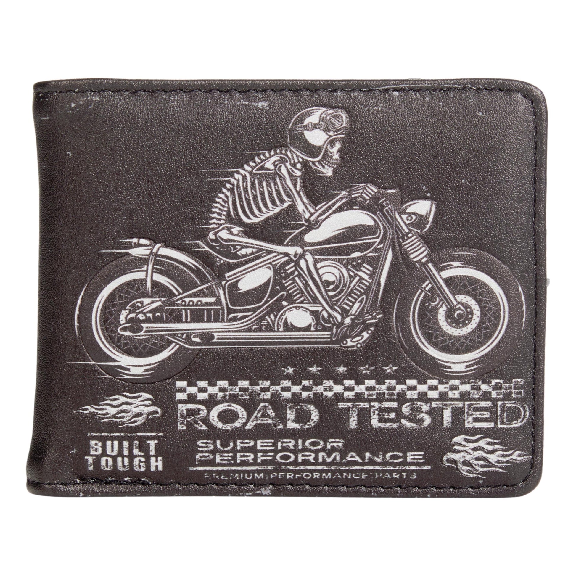 Skeleton on Motorbike Gents Leatherette Wallet image 0