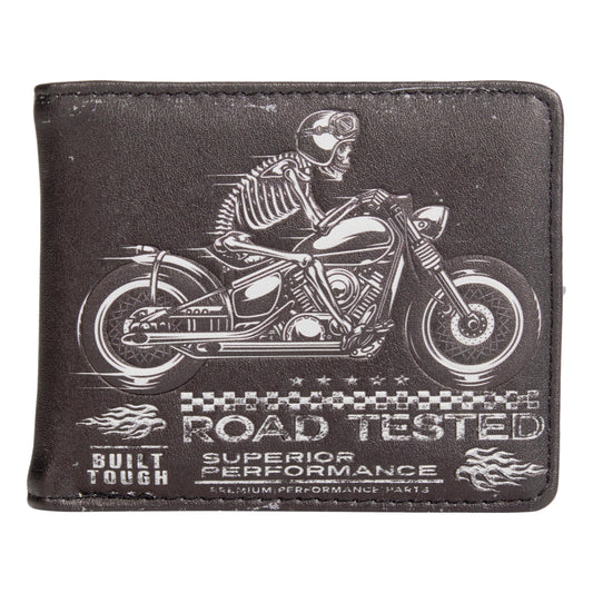 Skeleton on Motorbike Gents Leatherette Wallet image 0