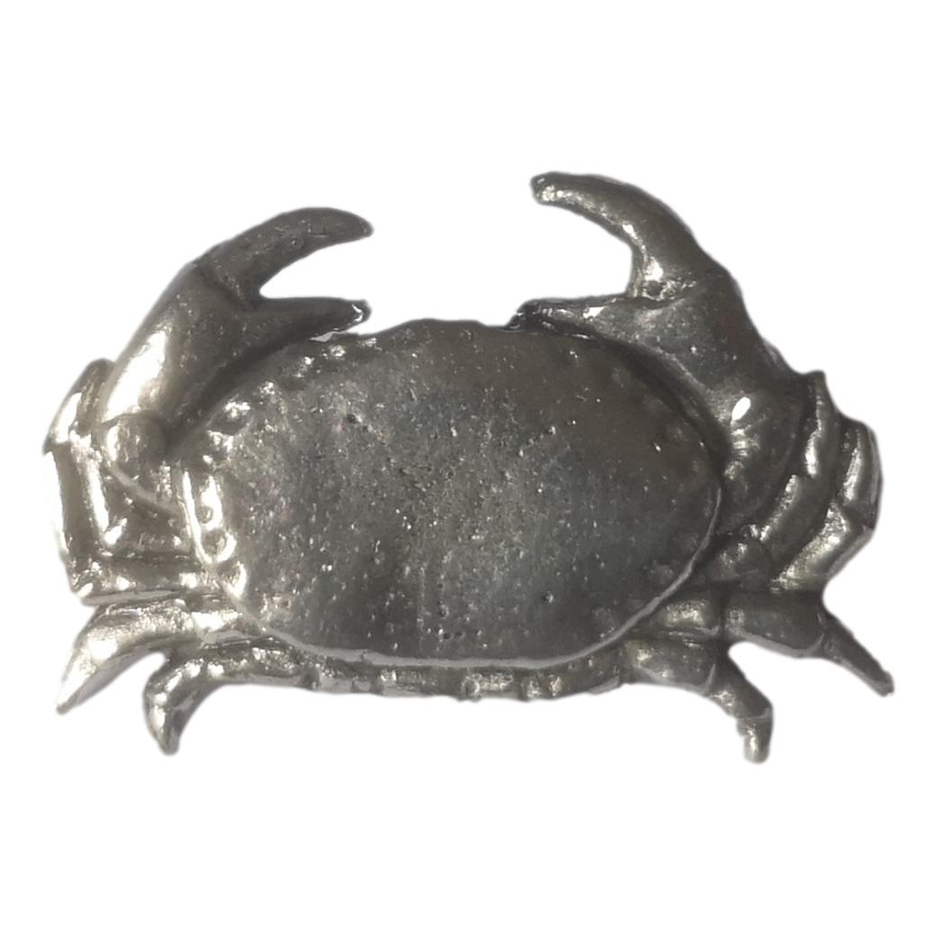 Crab polished pewter metal lapel pin badge image 0