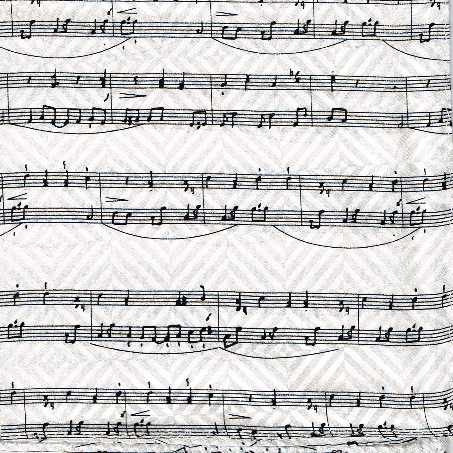 Black on white Music 100% Silk Handkerchief image 1