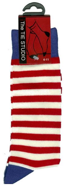 Red White Stripes Groovy Cottonrich Unisex Novelty Ankle Socks UK Size 6-11 image 1