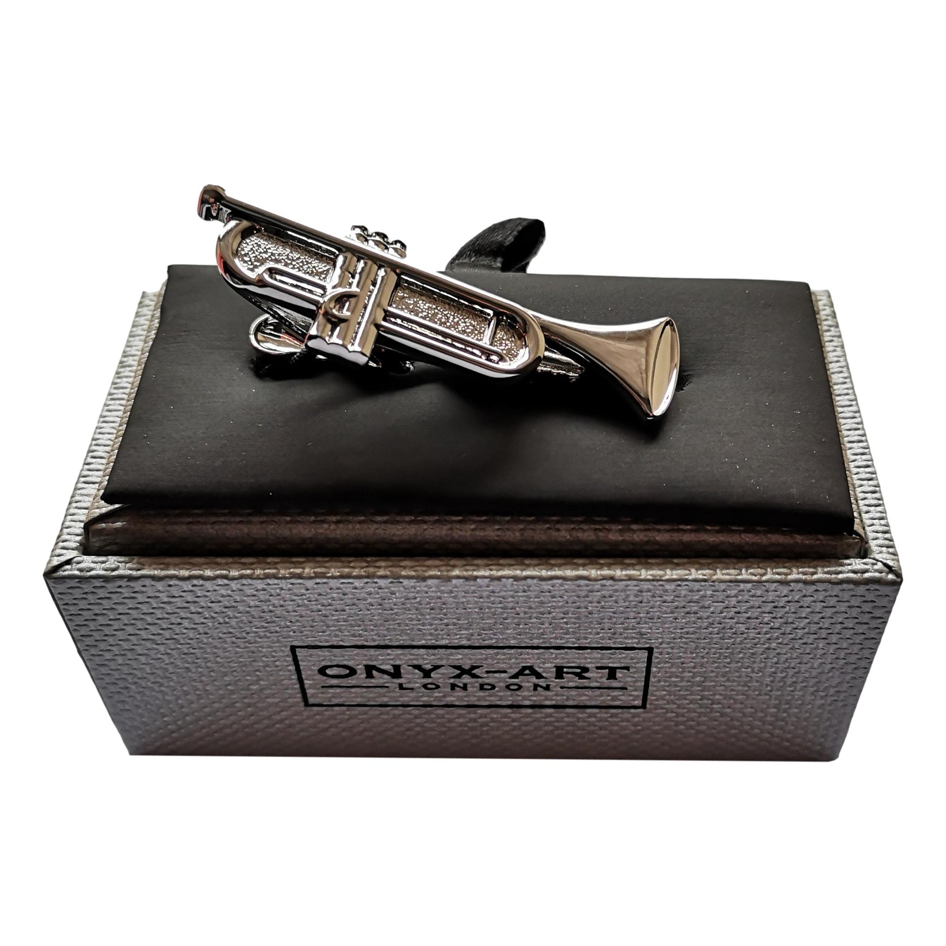 Trumpet Silver-plated Tie Bar/Clip/Slide image 1