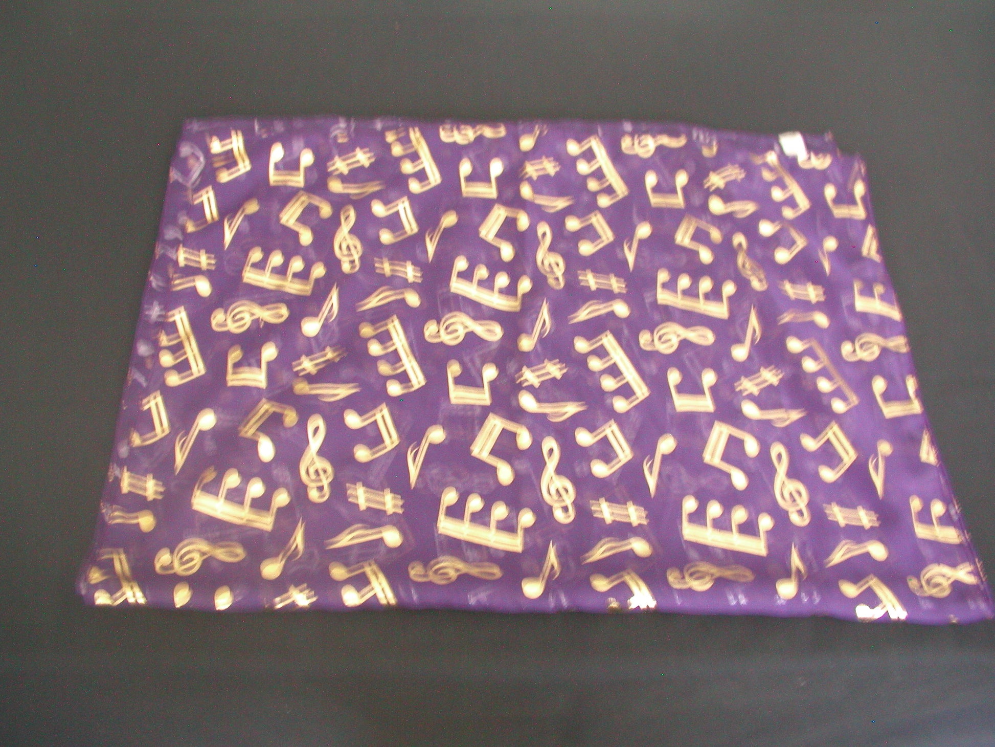 Treble Clef & Music Notes gold/silver reversible purple scarf image 1