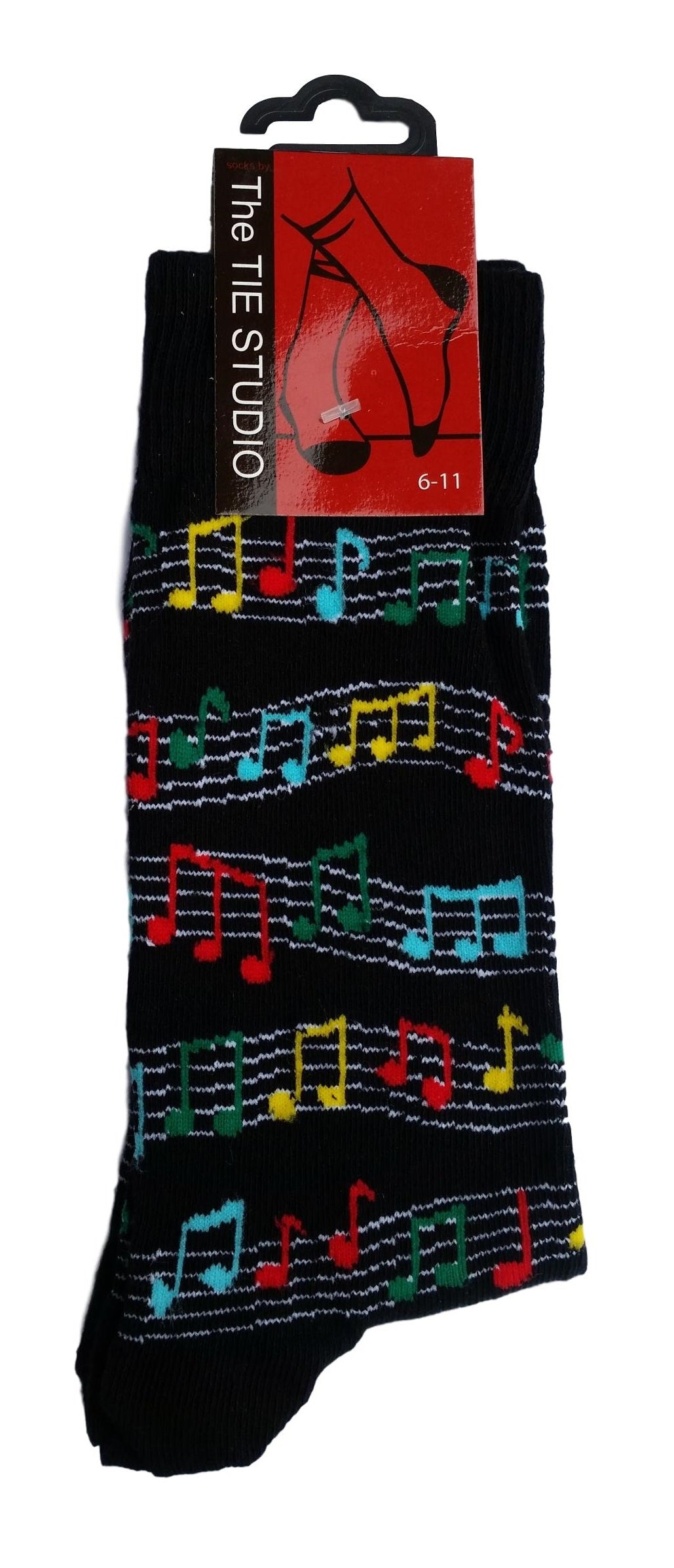 Coloured Music Staves Unisex Novelty Ankle Socks Adult Size 6-11 image 0
