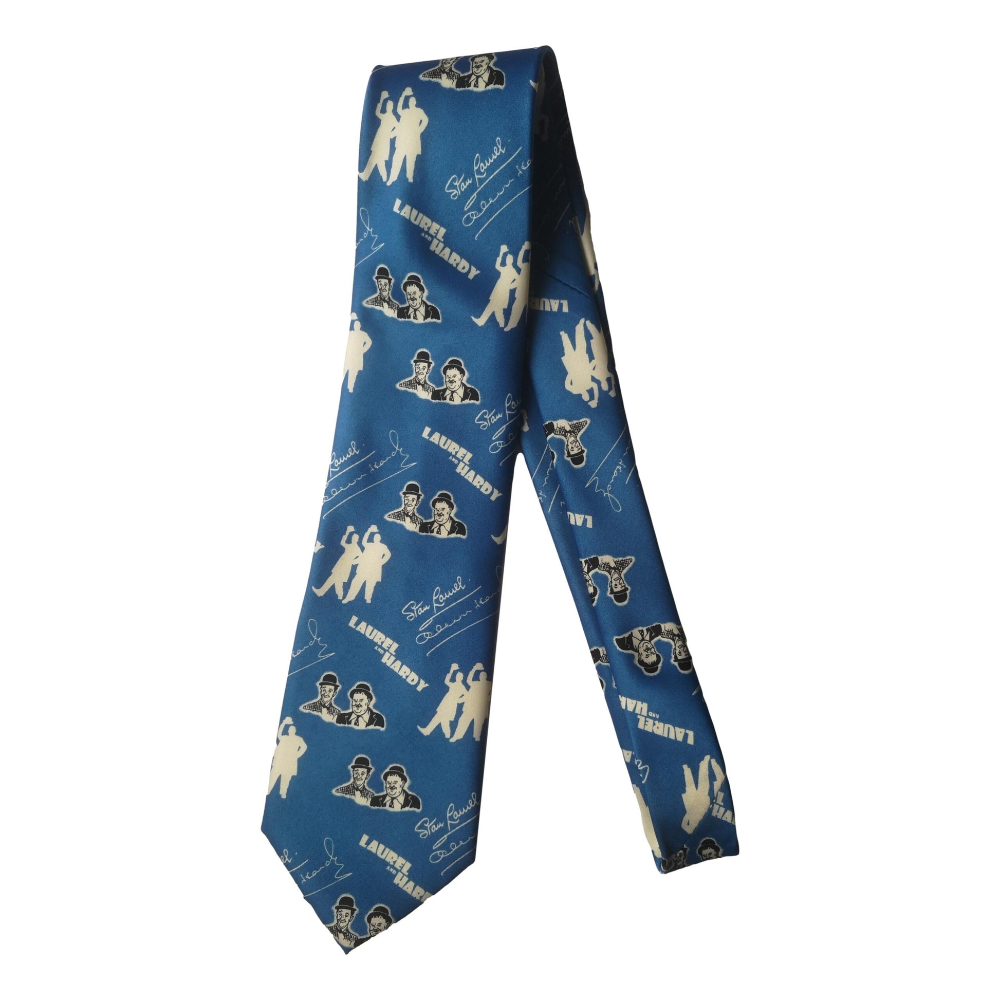 Laurel and Hardy Dancing Sleeved Light Blue 100% Polyester Classic Tie image 0