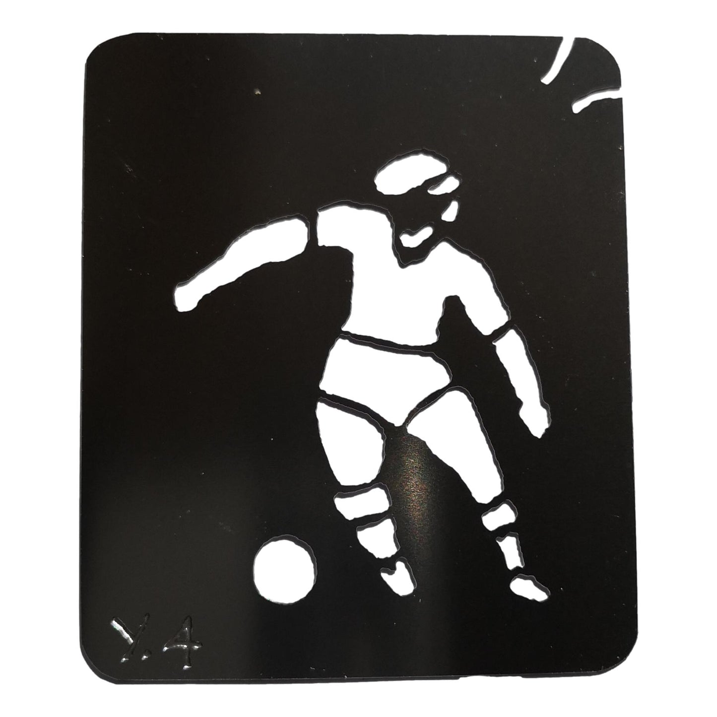 Stainless steel Y4 Footballer cake decorating / card making stencil image 0