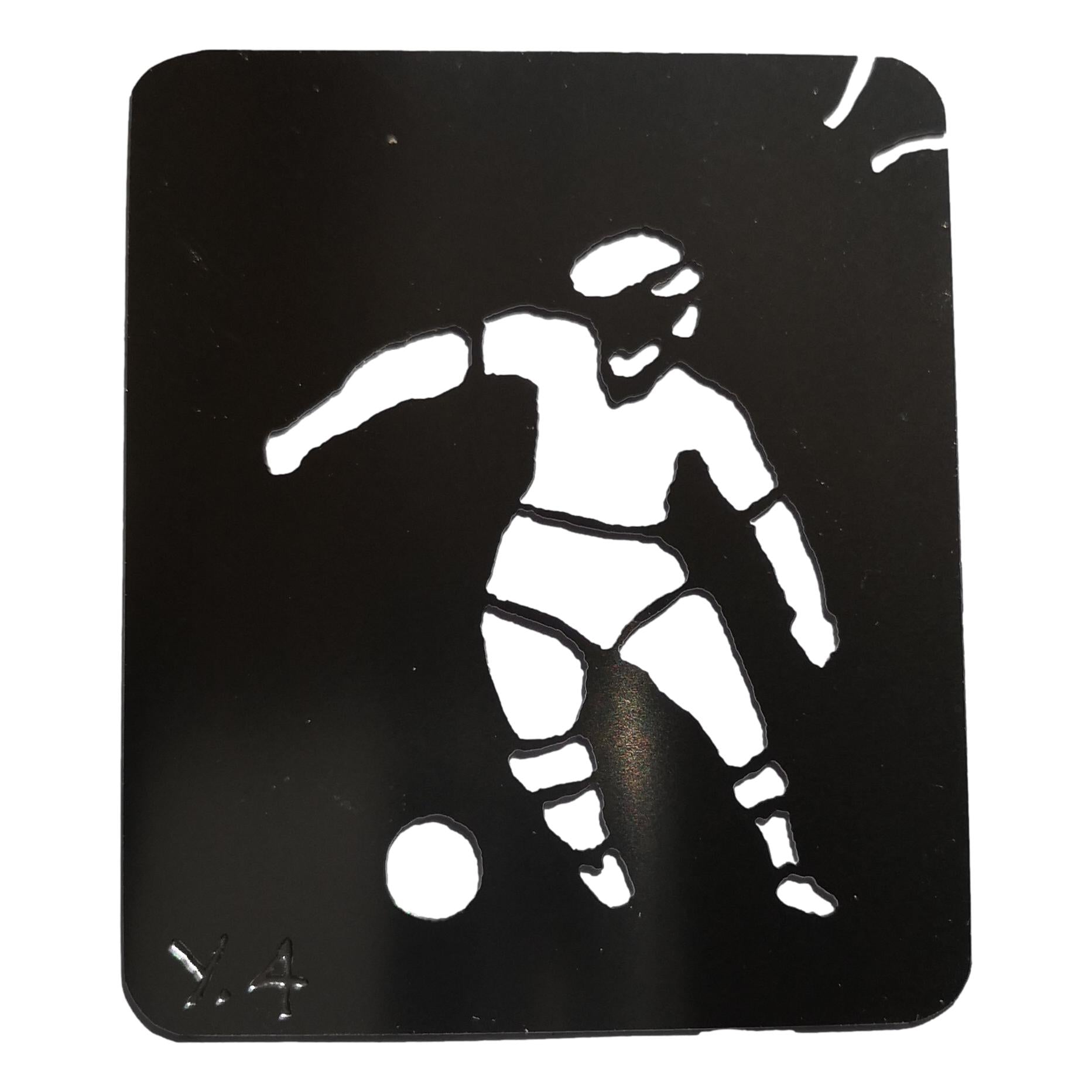 Stainless steel Y4 Footballer cake decorating / card making stencil image 0