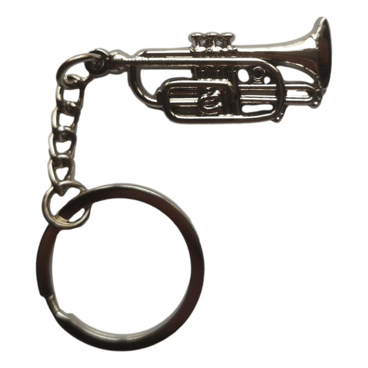 Cornet polished silver-plated keyring image 0