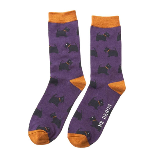 Westie Dog Purple Mens Novelty Ankle Socks Adult One Size image 0