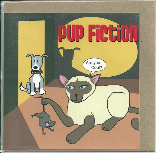 Pup Fiction Canine Movie Spoof Theme Blank Card image 0