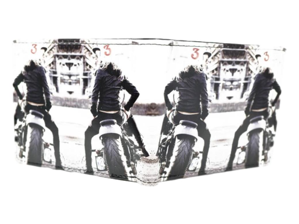 Motor Biker Girl Gents Leatherette Wallet image 3