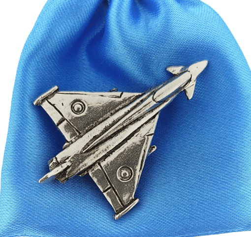 Eurofighter Typhoon Jet polished pewter metal lapel pin badge image 2