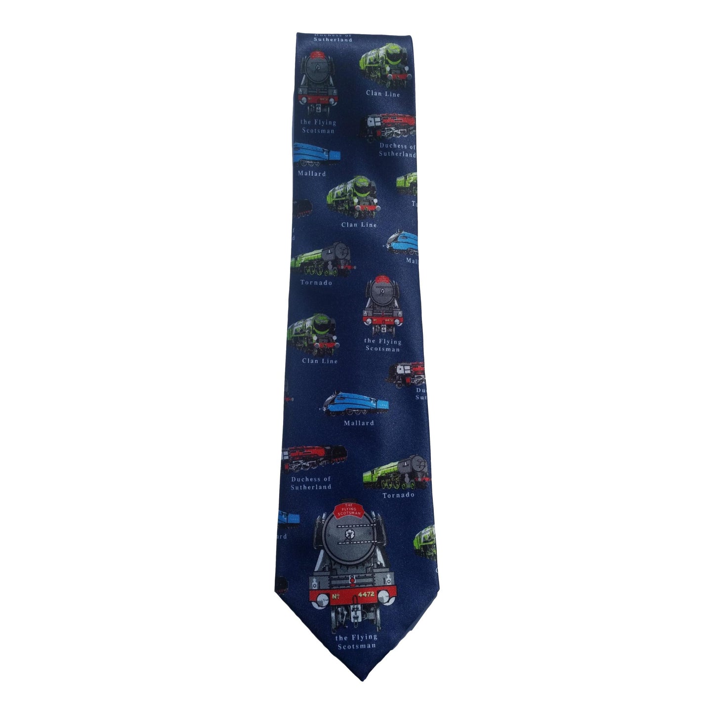 Classic British Steam Trains repeating 100% Polyester Classic Tie image 0