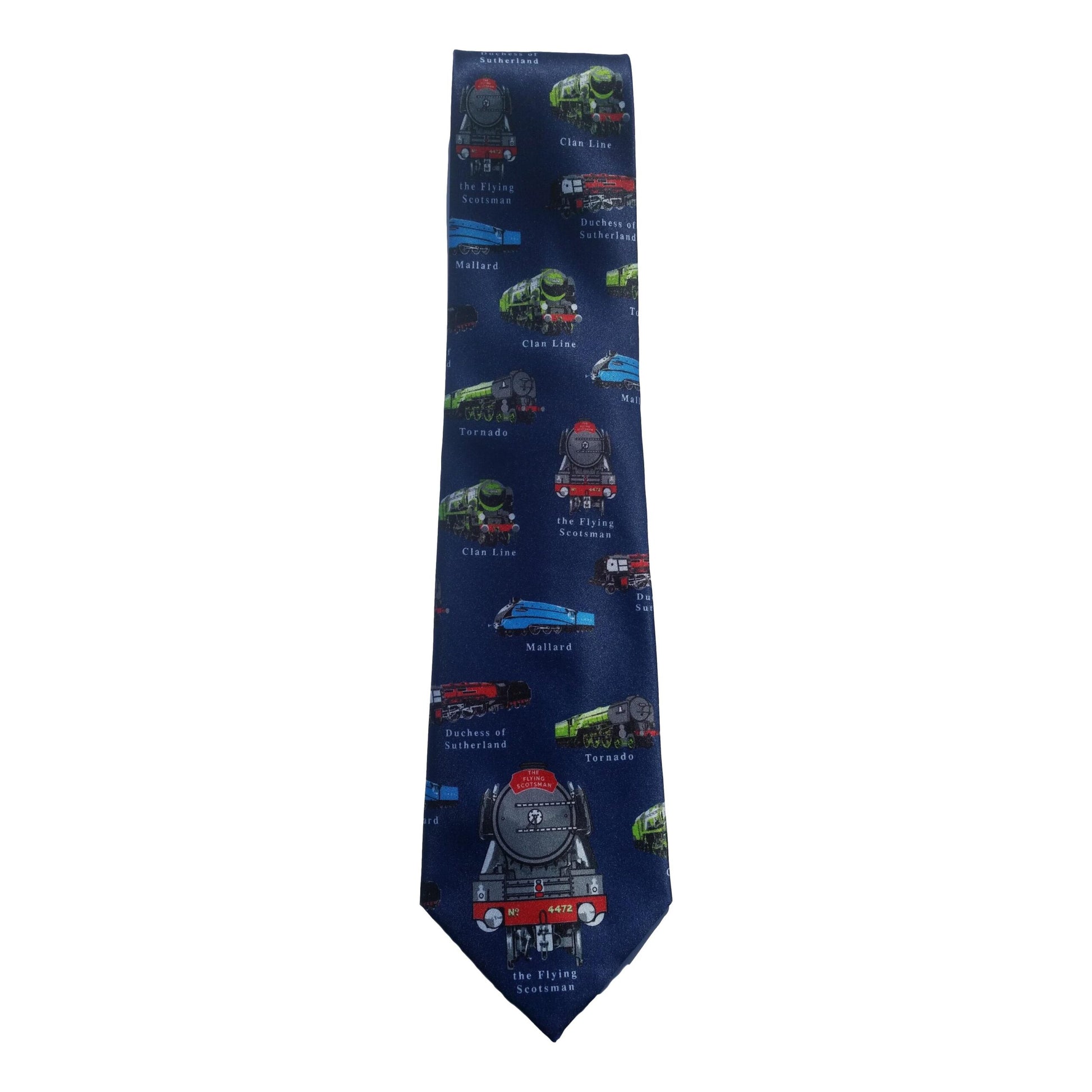 Classic British Steam Trains repeating 100% Polyester Classic Tie image 0