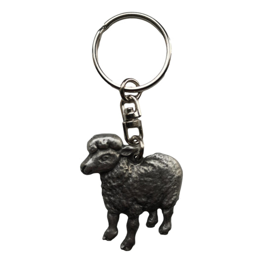 Sheep pewter metal keyring image 0