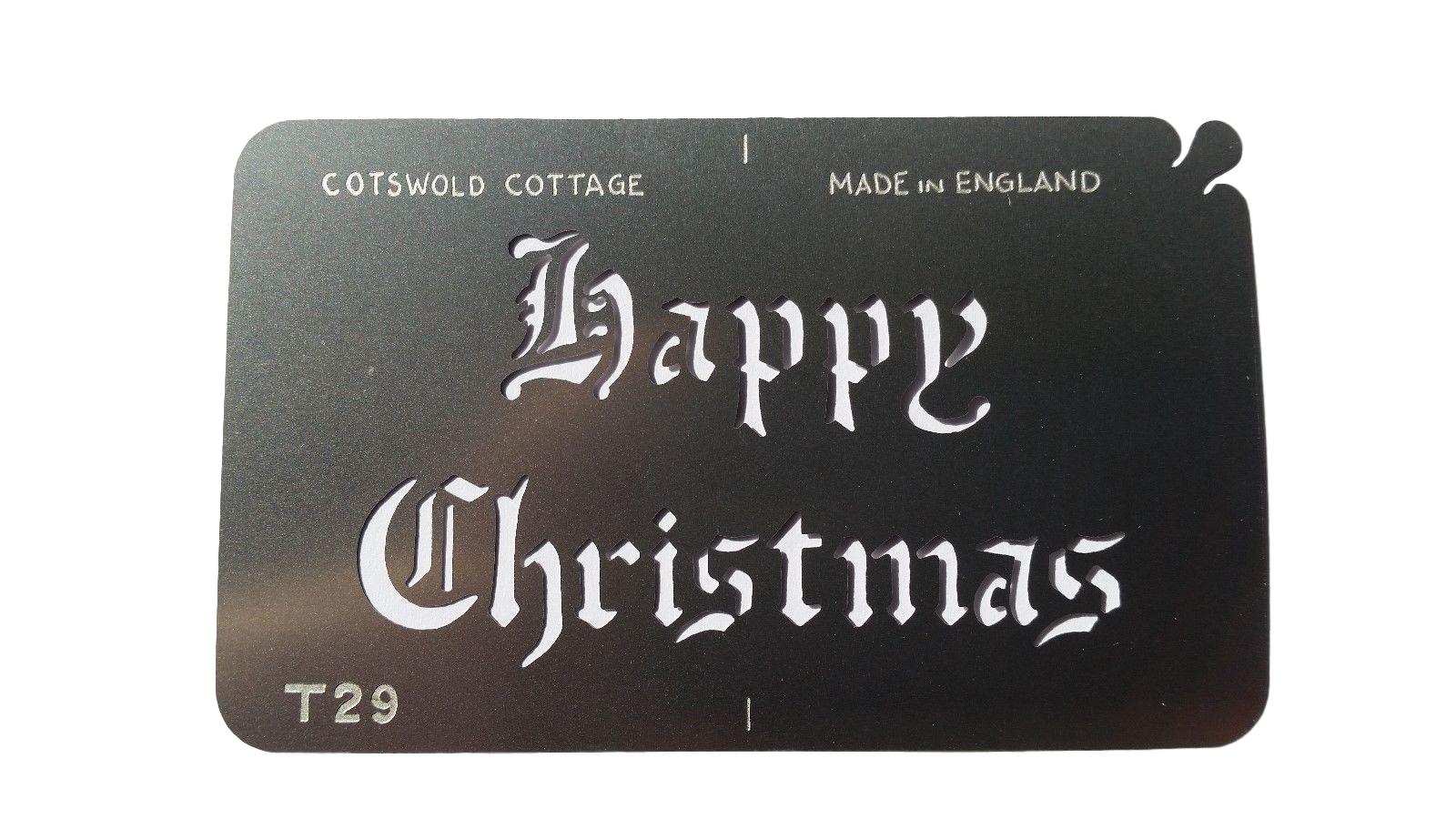 Stainless Steel Happy Christmas Olde worlde T29 cake decorating / card making stencil image 0