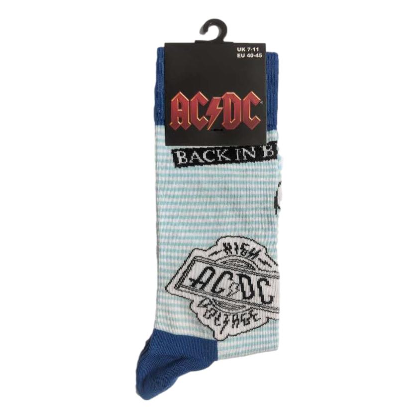 AC/DC Icons Blue Unisex Adult Ankle Socks image 1