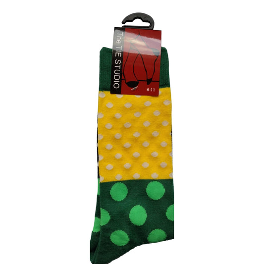 Colour Dots Spots Groovy High Cotton % Unisex Novelty Ankle Socks UK Size 6-11 image 0