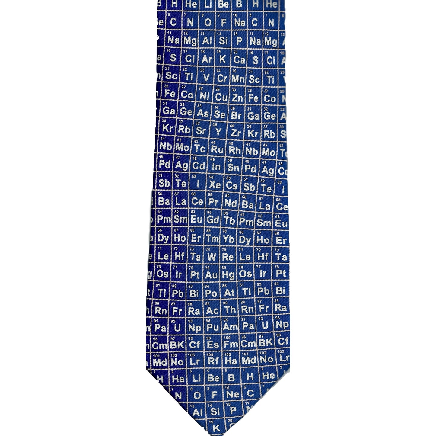 Periodic Table Chemistry Science Metal Gas Liquid Elements sleeved Blue Silk Tie image 0