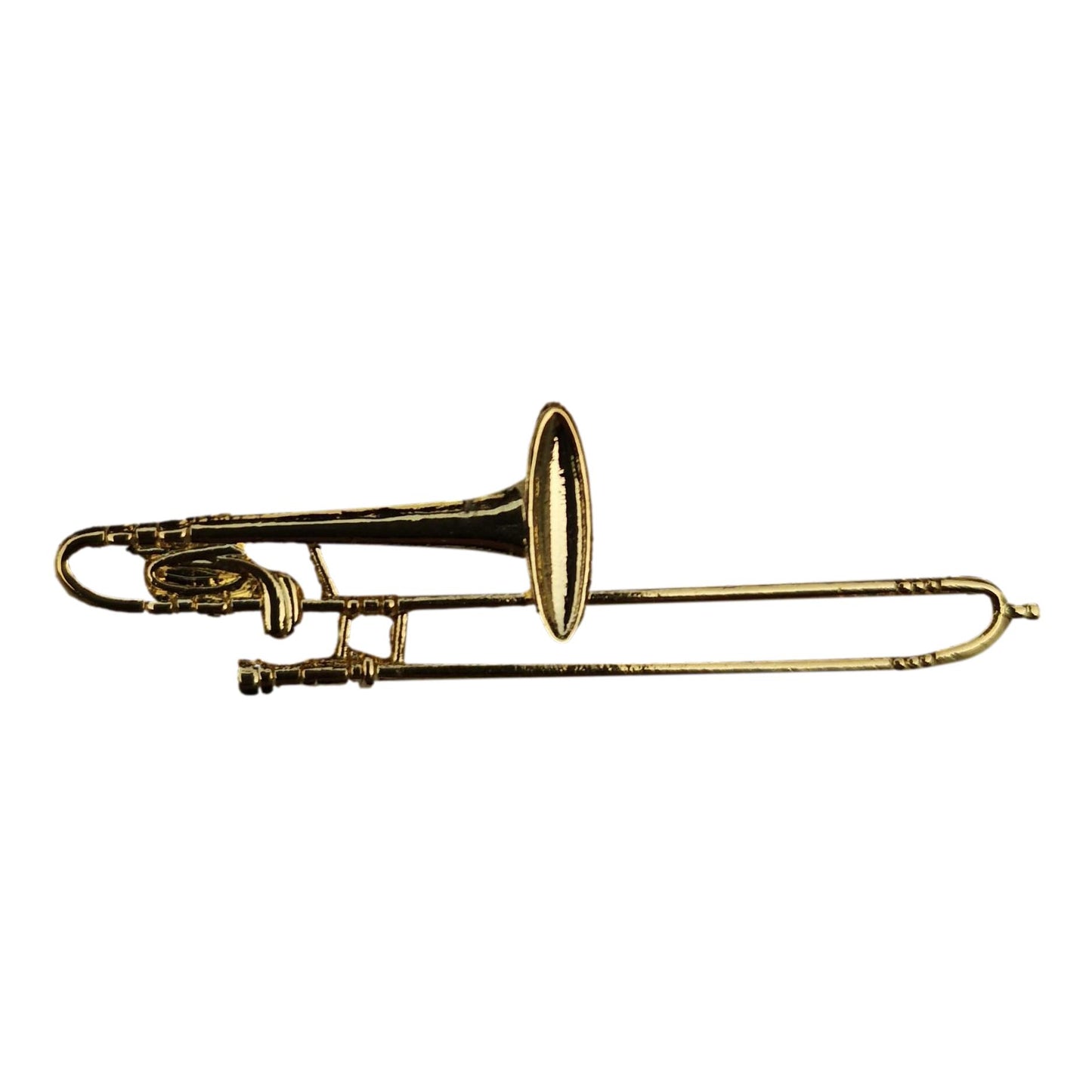 Polished Trombone gold-plated pin badge image 0