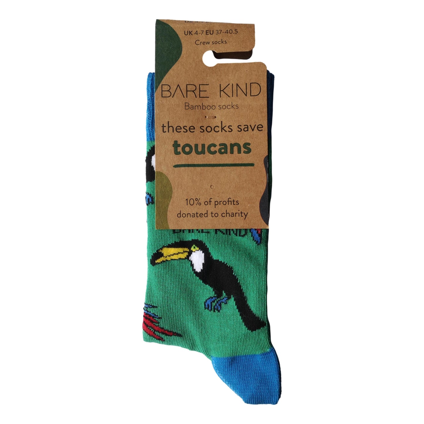Save The Toucans Green Womens Novelty Ankle Socks Adult One Size image 1