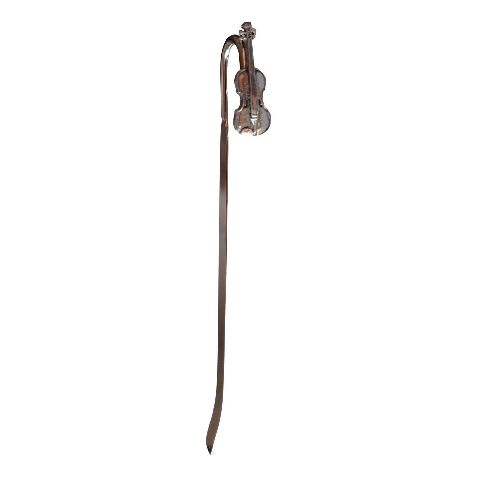 Violin pewter metal flattened stem bookmark image 0