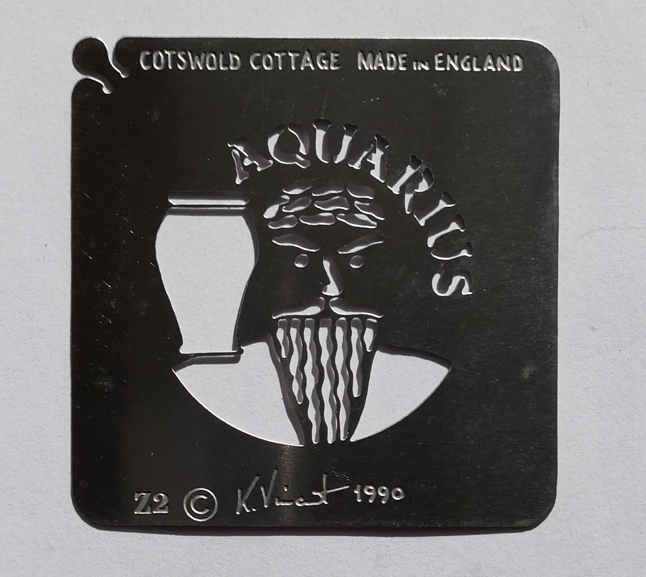 Stainless steel Z2 Aquarius cake decorating / card making stencil image 0