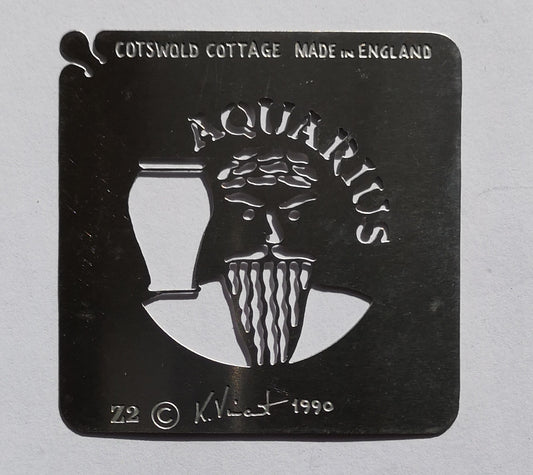 Stainless steel Z2 Aquarius cake decorating / card making stencil image 0