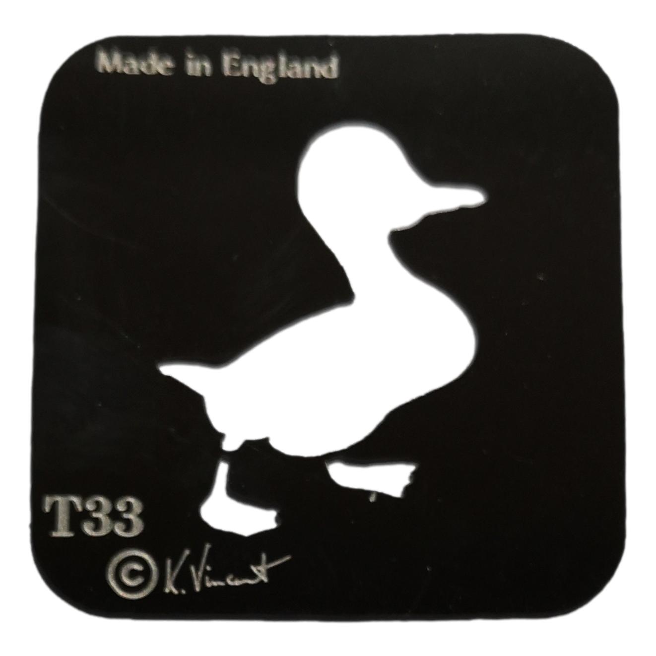 Stainless steel T33 Duck cake decorating / card making stencil image 0