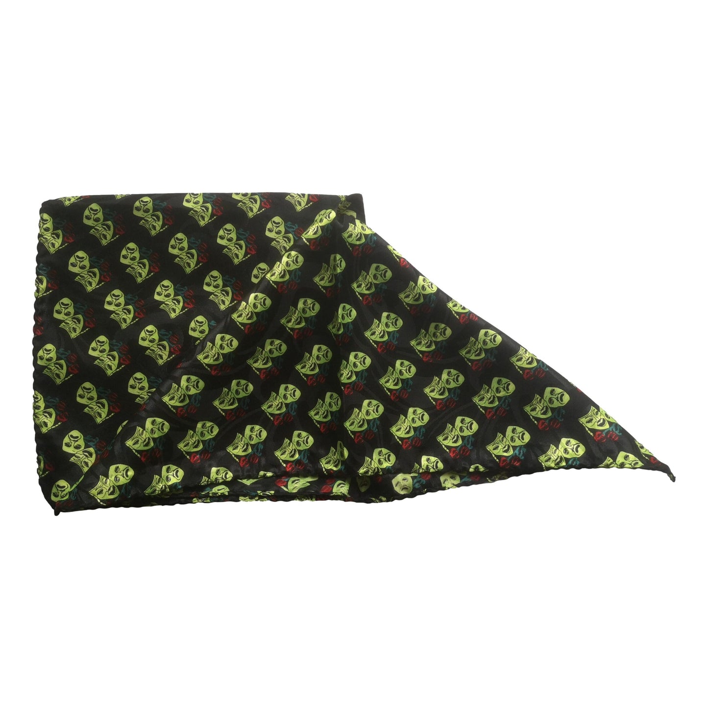 Green Theatre Masks 100% Polyester Black Pocket Handkerchief image 4