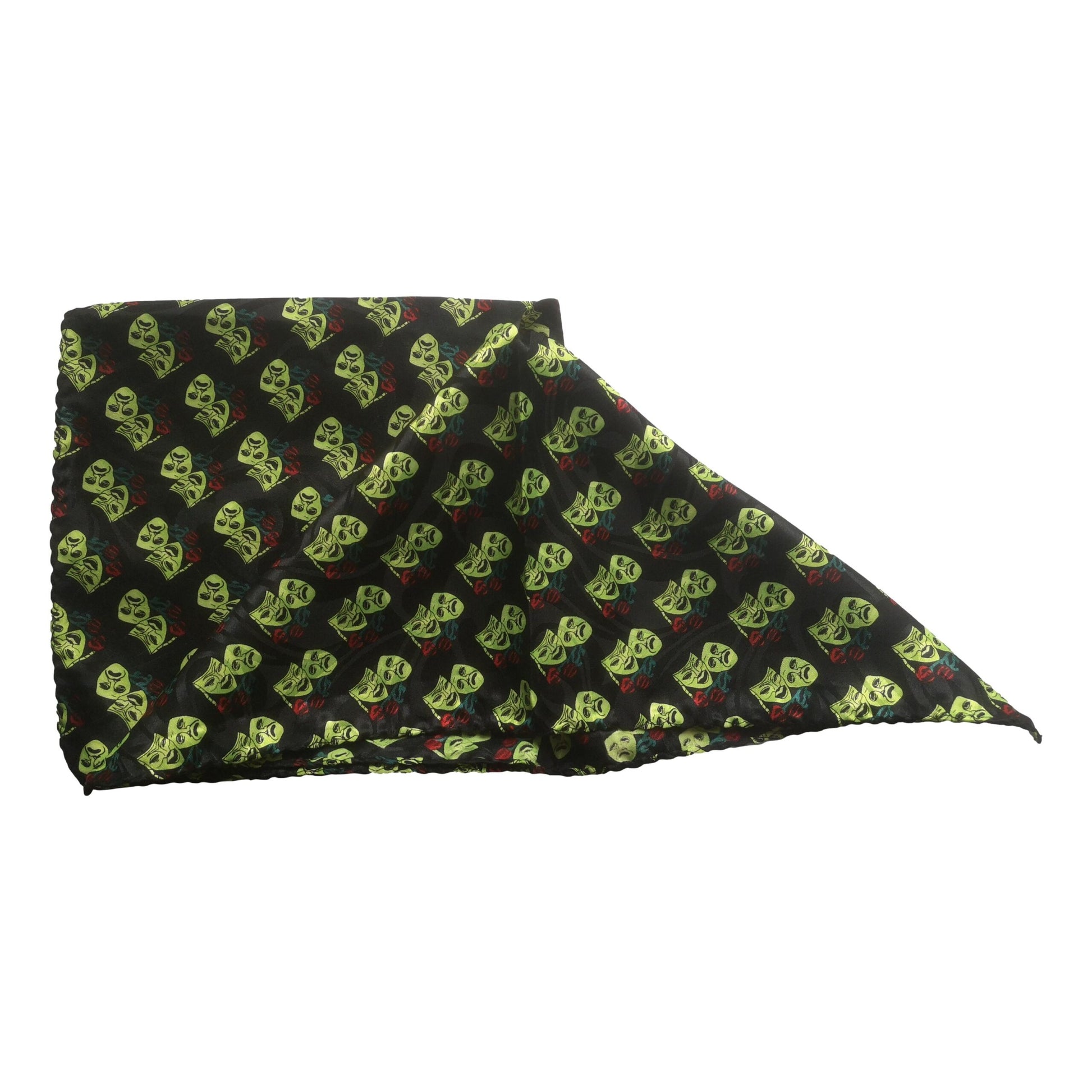 Green Theatre Masks 100% Polyester Black Pocket Handkerchief image 4
