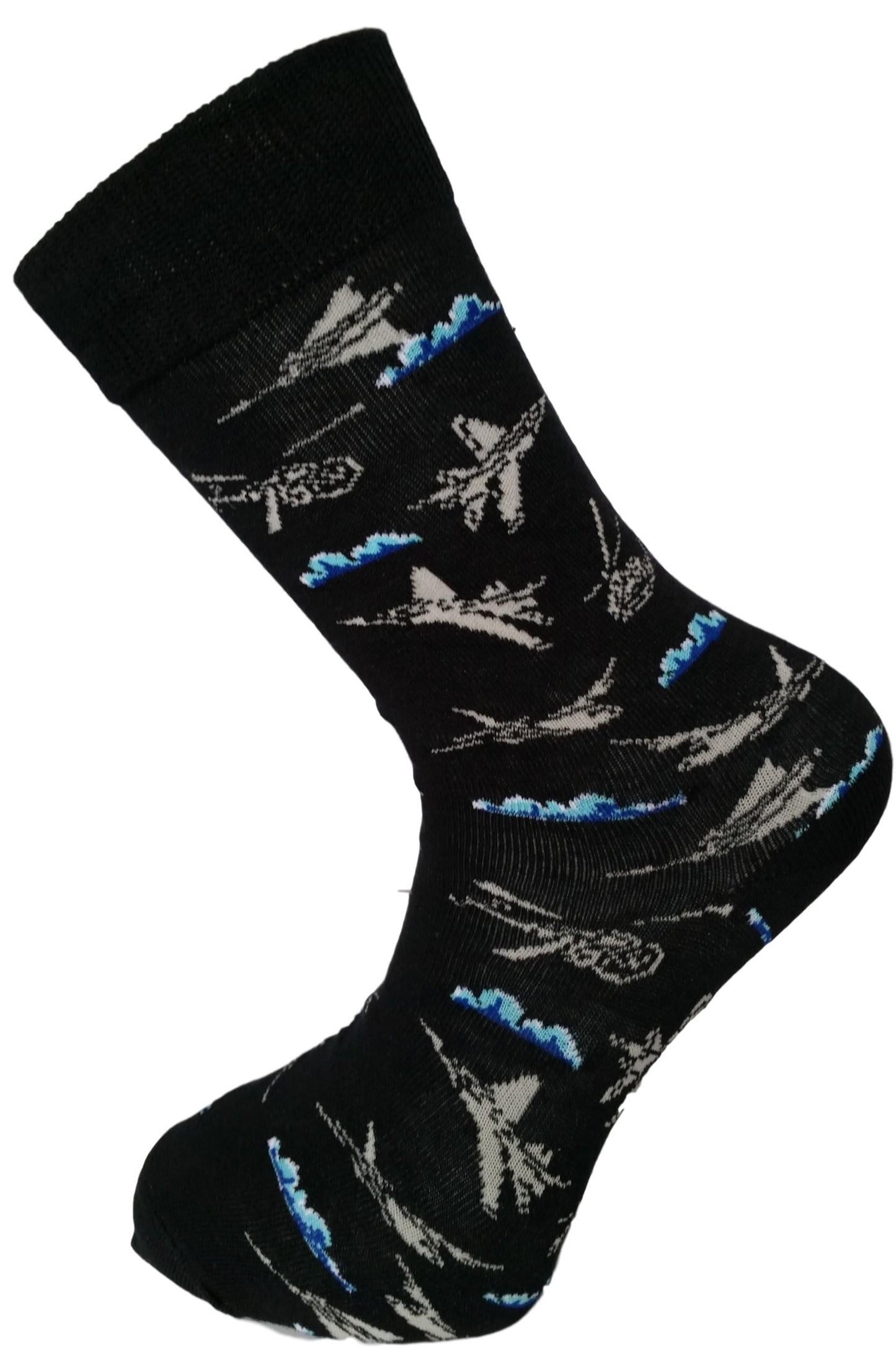 Military Aircraft Planes and Helicopters Unisex Novelty Ankle Socks Size 6-11 image 0