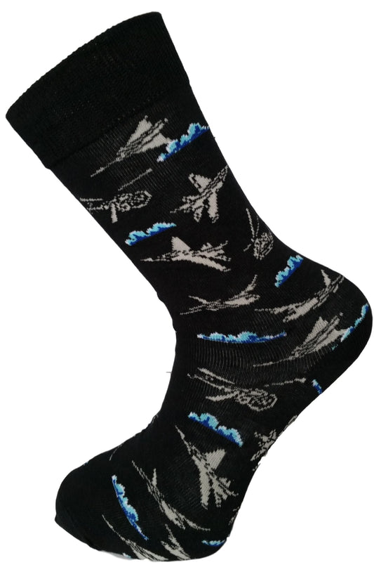 Military Aircraft Planes and Helicopters Unisex Novelty Ankle Socks Size 6-11 image 0
