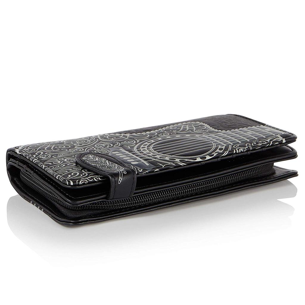 Guitar Large Leatherette Young Ladies Zipper Purse Wallet image 1
