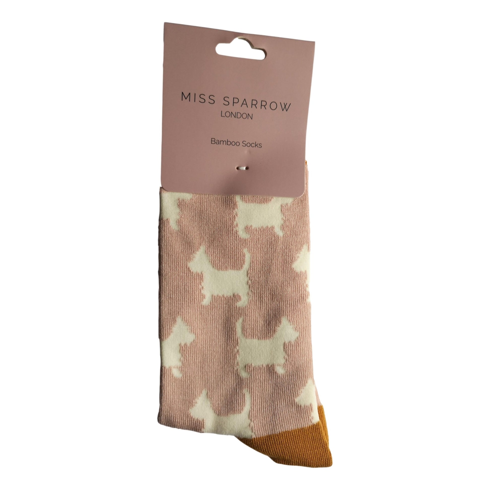 Scottie Dog Dusky Pink Womens Novelty Ankle Socks Adult One Size image 2