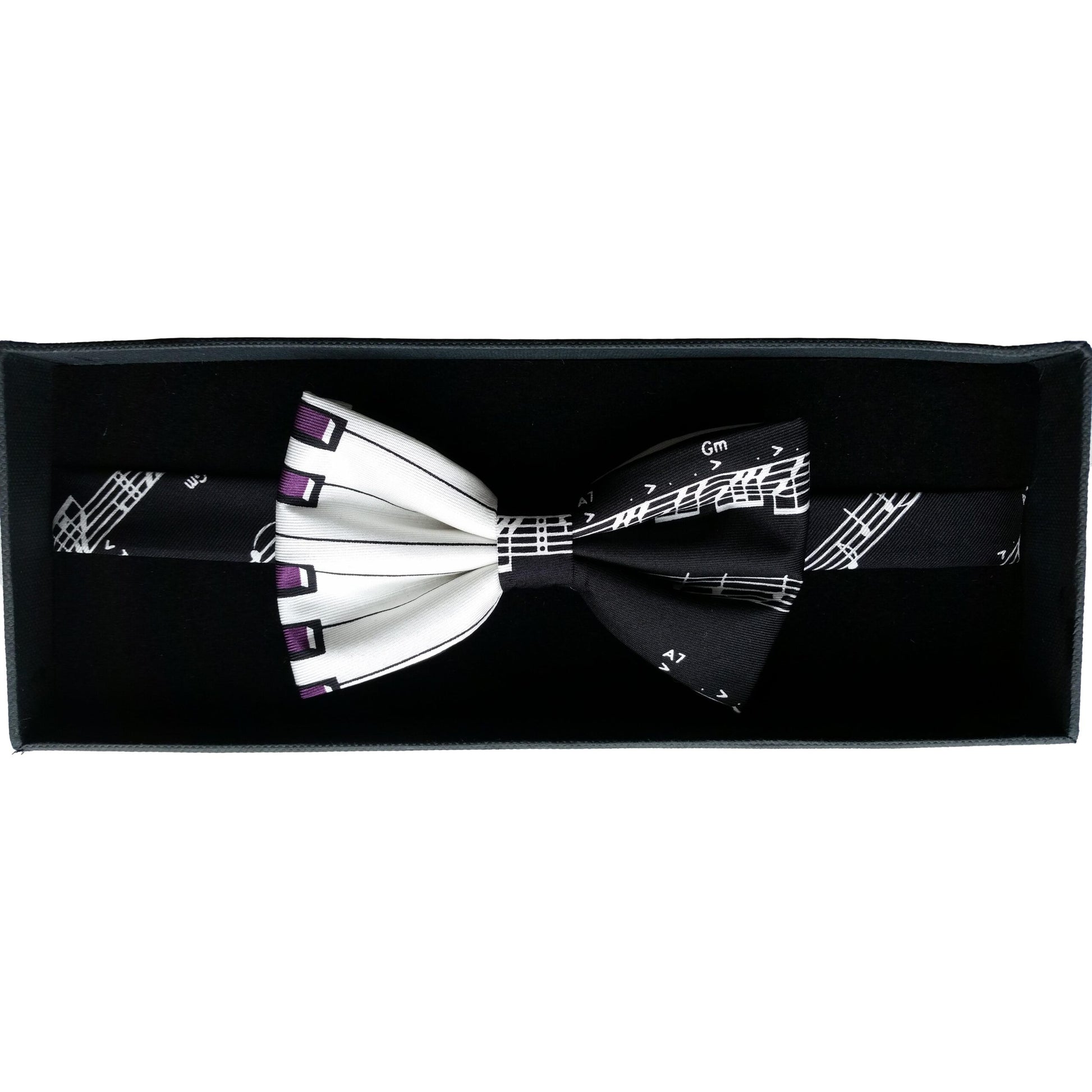 Music Notes Keyboard Fancy Silk Bow Tie image 0