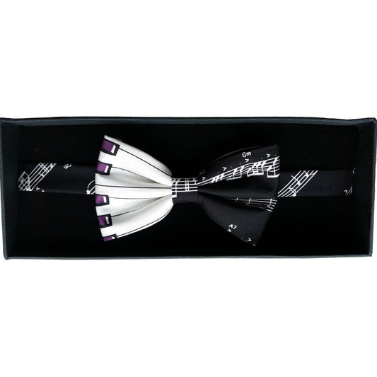 Music Notes Keyboard Fancy Silk Bow Tie image 0