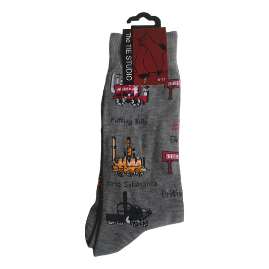 History of British Trains Unisex Novelty Ankle Socks Adult Size 6-11 image 0