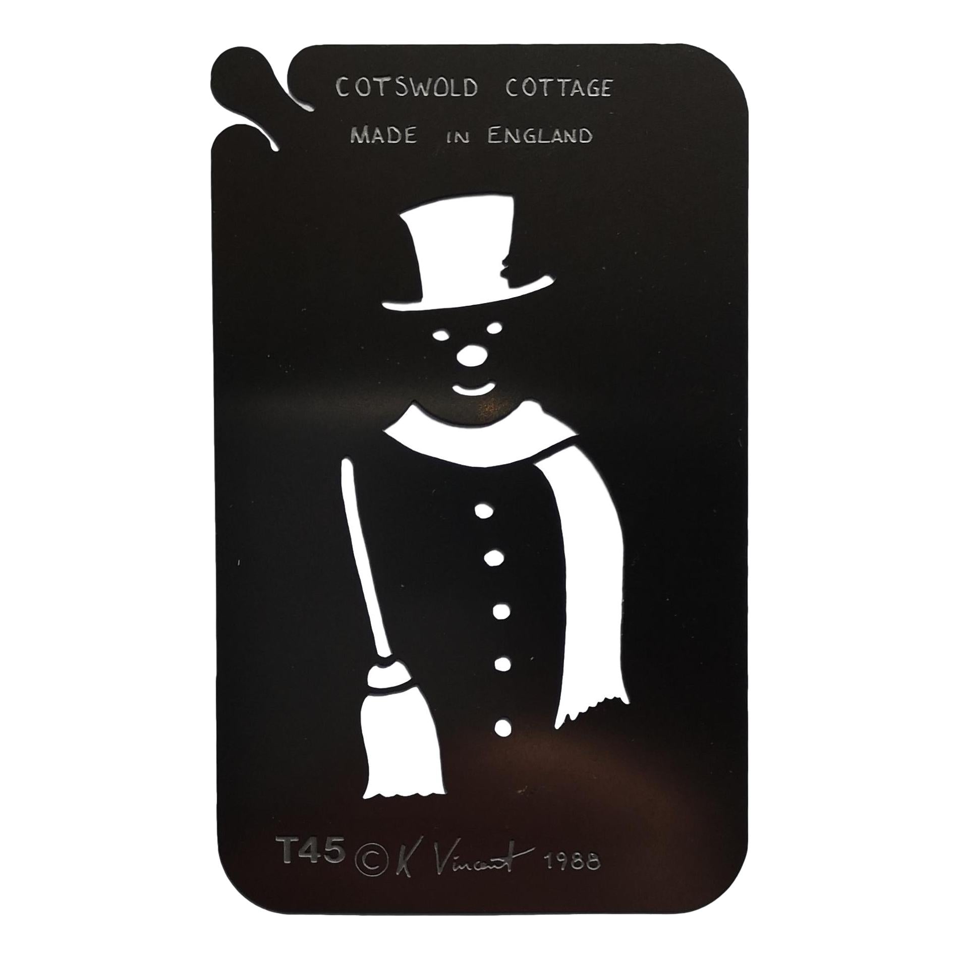 Stainless steel T45 Snowman with broom cake decorating / card making stencil image 0
