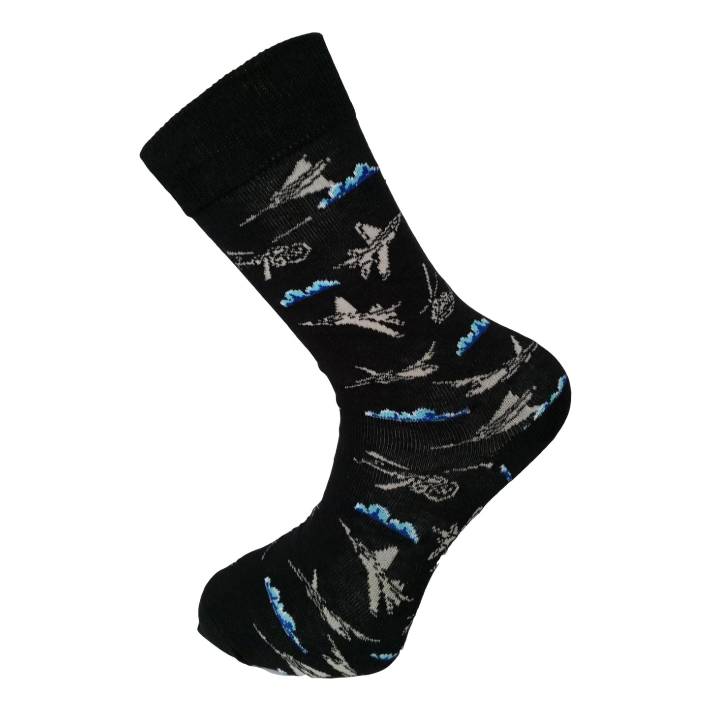Military Aircraft Planes and Helicopters Unisex Novelty Ankle Socks Size 6-11 image 0