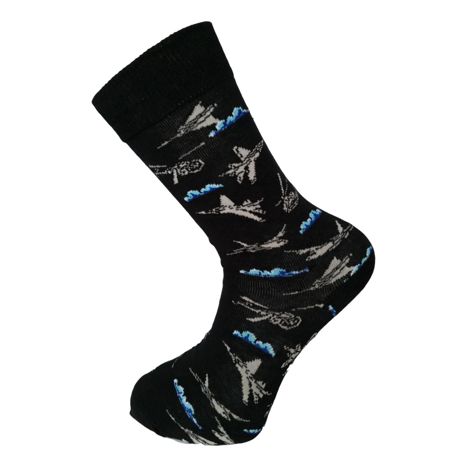 Military Aircraft Planes and Helicopters Unisex Novelty Ankle Socks Size 6-11 image 0