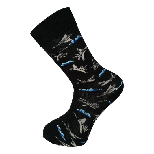 Military Aircraft Planes and Helicopters Unisex Novelty Ankle Socks Size 6-11 image 0