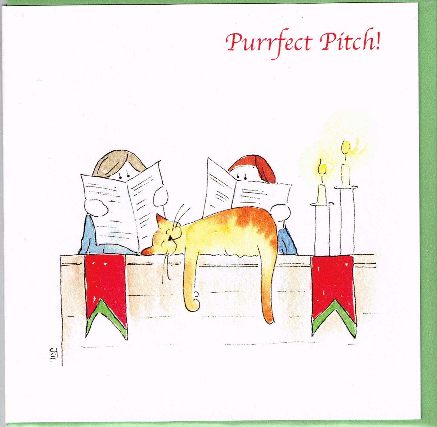 A Jill Latter designed Purrfect Pitch Musical cat card image 0