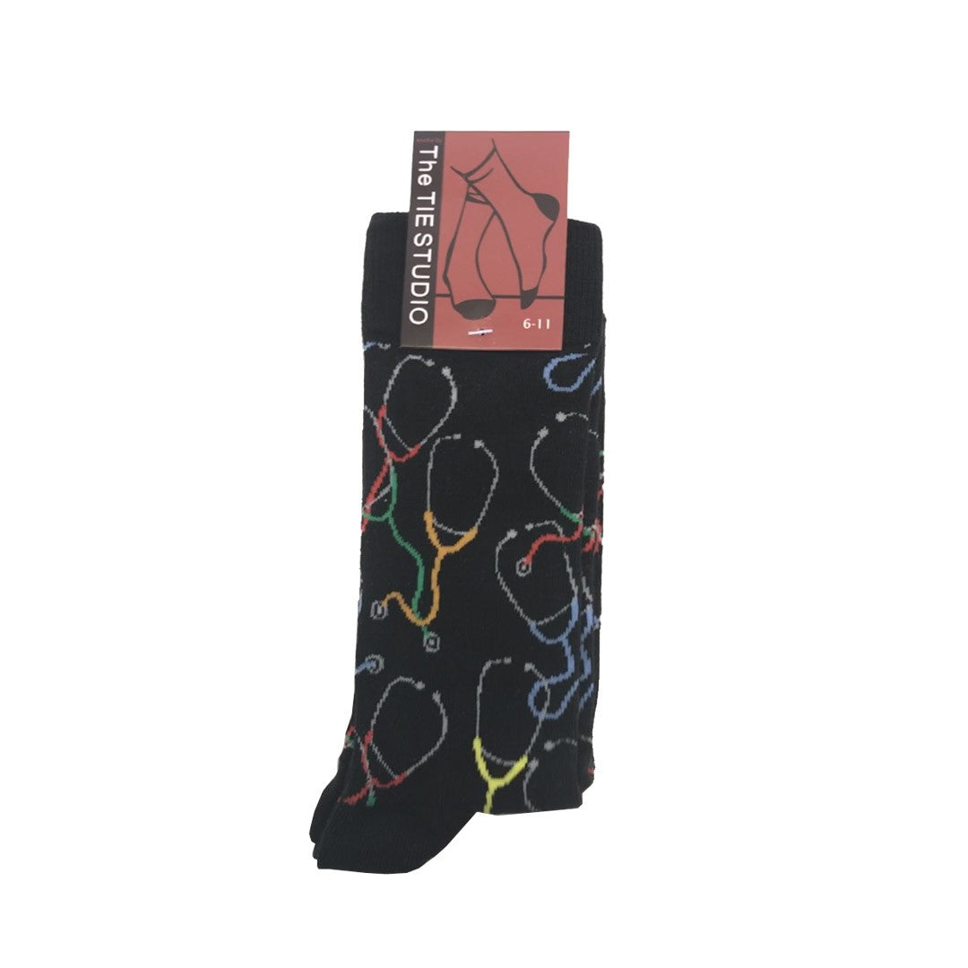 Coloured Stethoscopes Doctor Unisex Socks Size 6-11 image 0