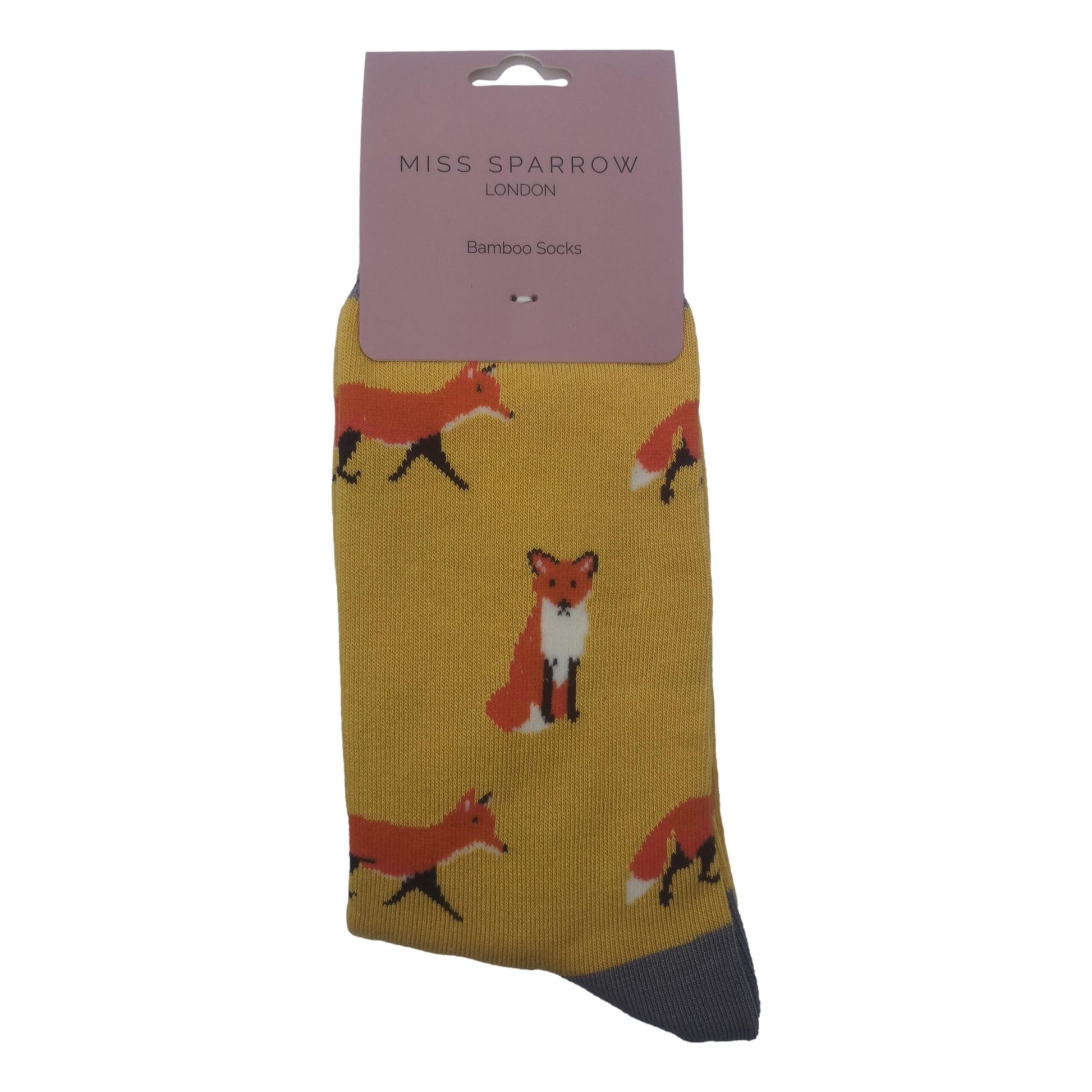 Foxes on Yellow Womens Novelty Ankle Socks Adult One Size image 1