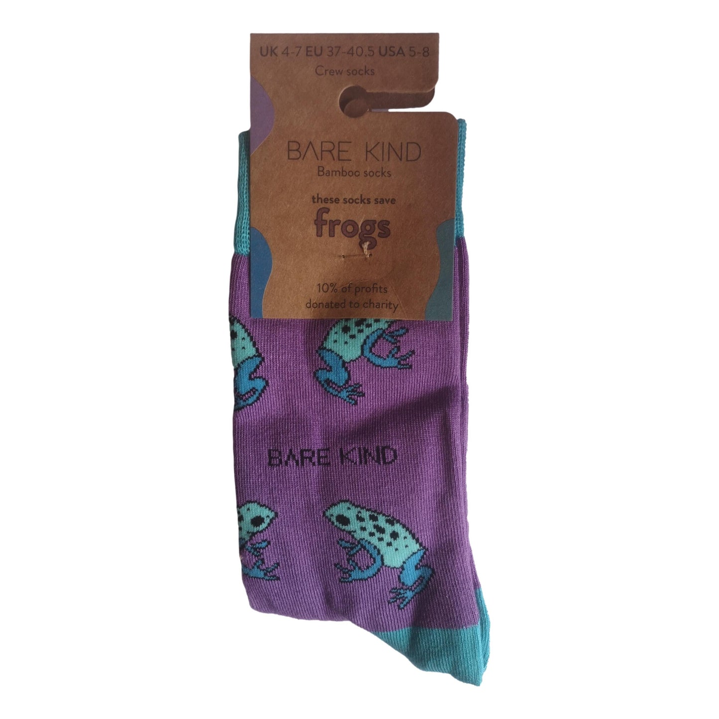 Save The Frogs Purple Unisex Novelty Ankle Socks Adult UK Size 4-7 image 1